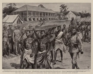 The Trouble in Ashanti, A Captured King and Queen being brought into Kumassi